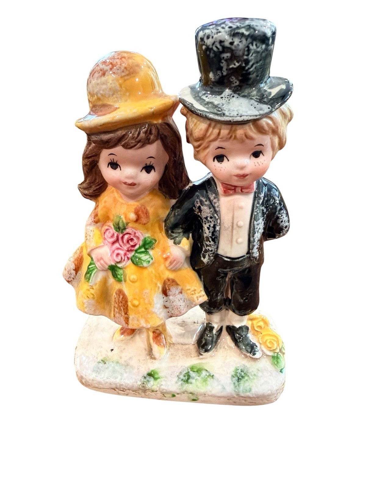 Enesco Figurine Boy Girl Couple Love Wedding Gift Made in Japan E6117 Vintage