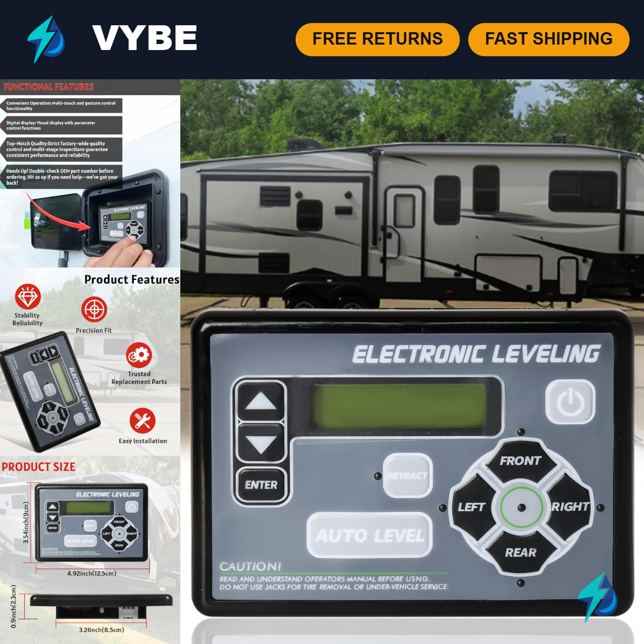 RV Auto Leveling Touchpad for Lippert RV 5th Wheel and Travel Trailer, Electroni