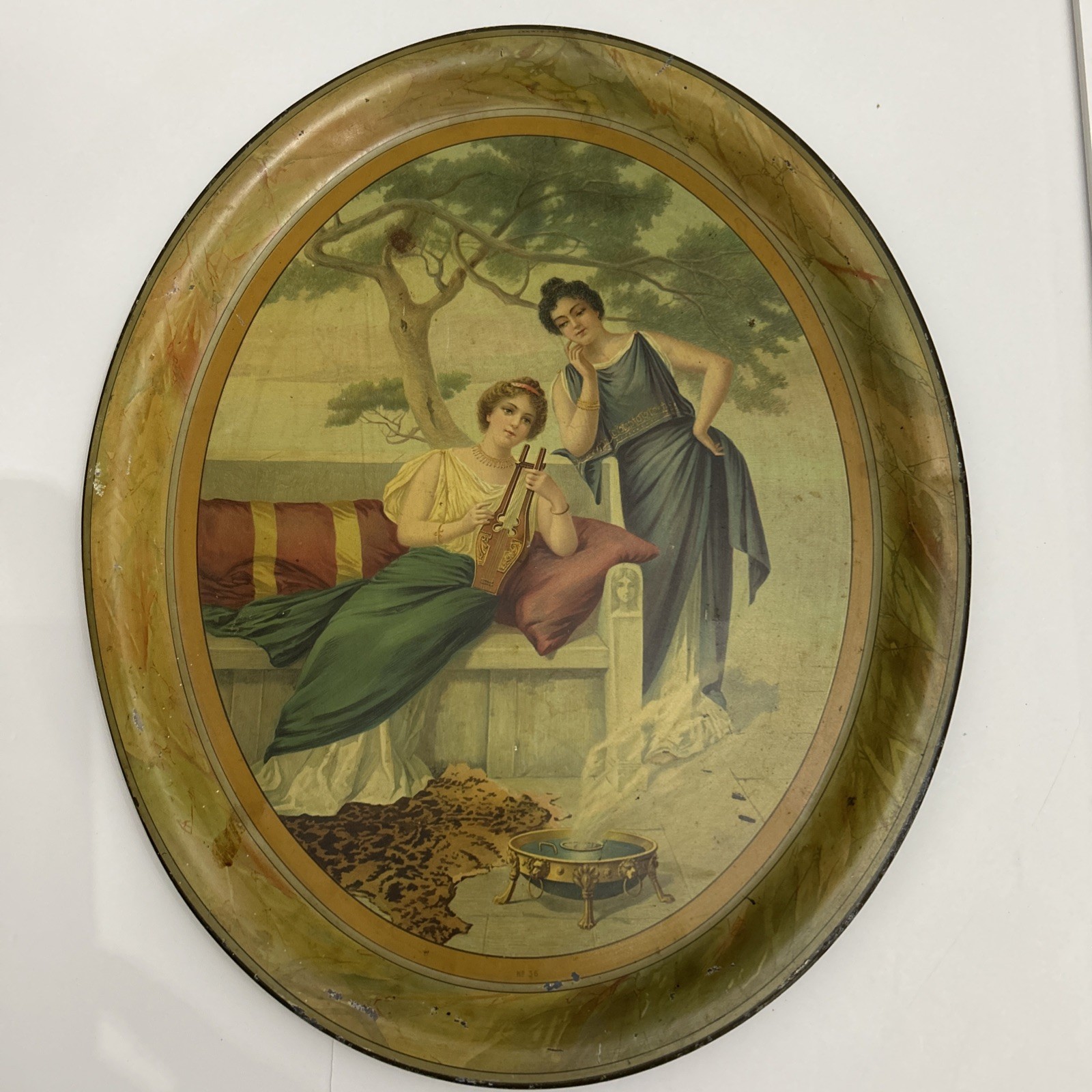 Vintage appx  1903 Stock Advertising Tray  No 36 excellent vintage  condition