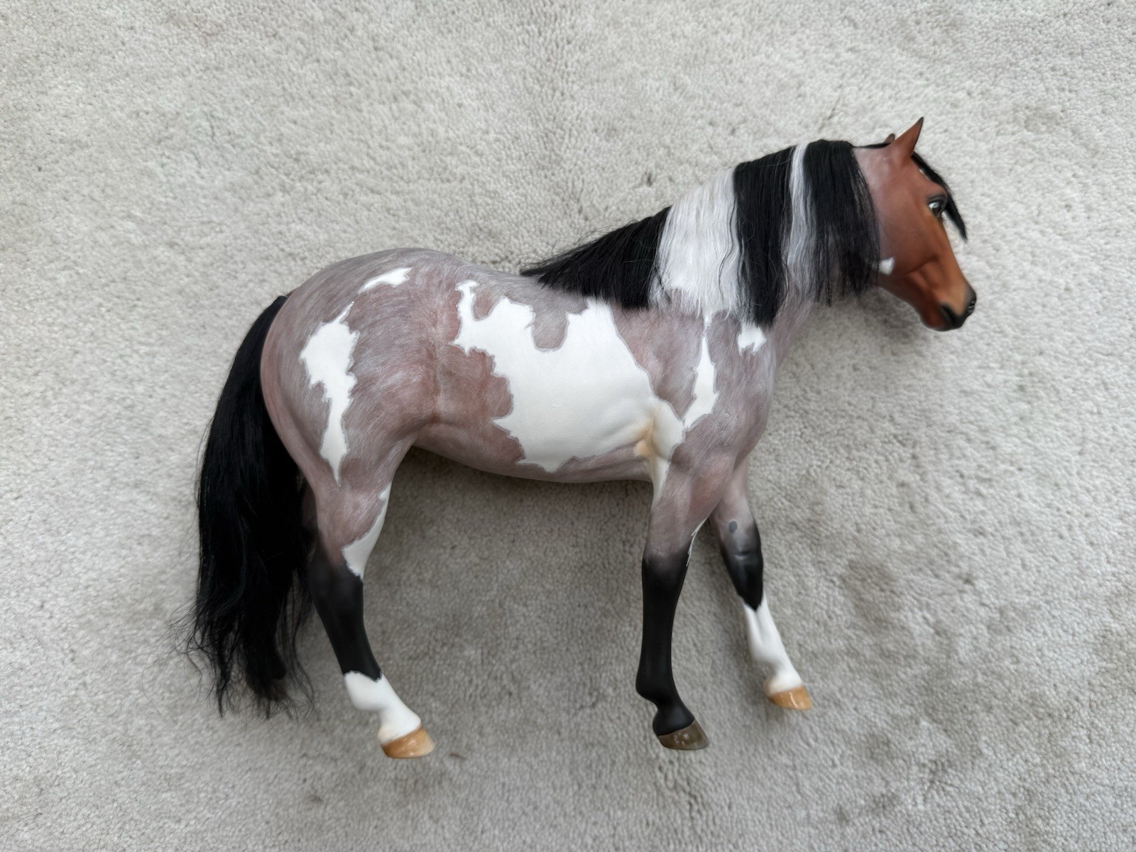 Lovely OOAK Custom Breyer Stock Horse Gelding Red Roan Pinto Haired Olsen