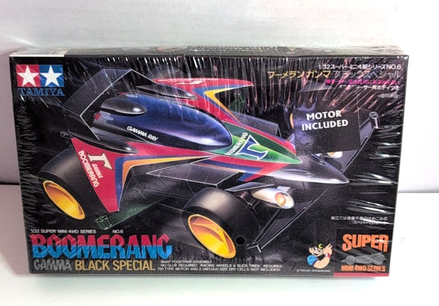 RARE TAMIYA BOOMERANG GAMMA BLACK SPECIAL SUPER MINI 4WD SERIES NO.6 1/32 - NEW