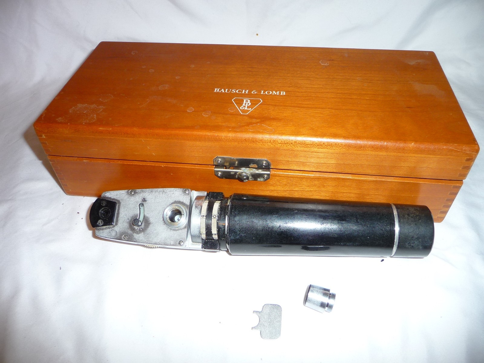 Vintage Ophthalmoscope Bausch & Lomb w/ Wood Case