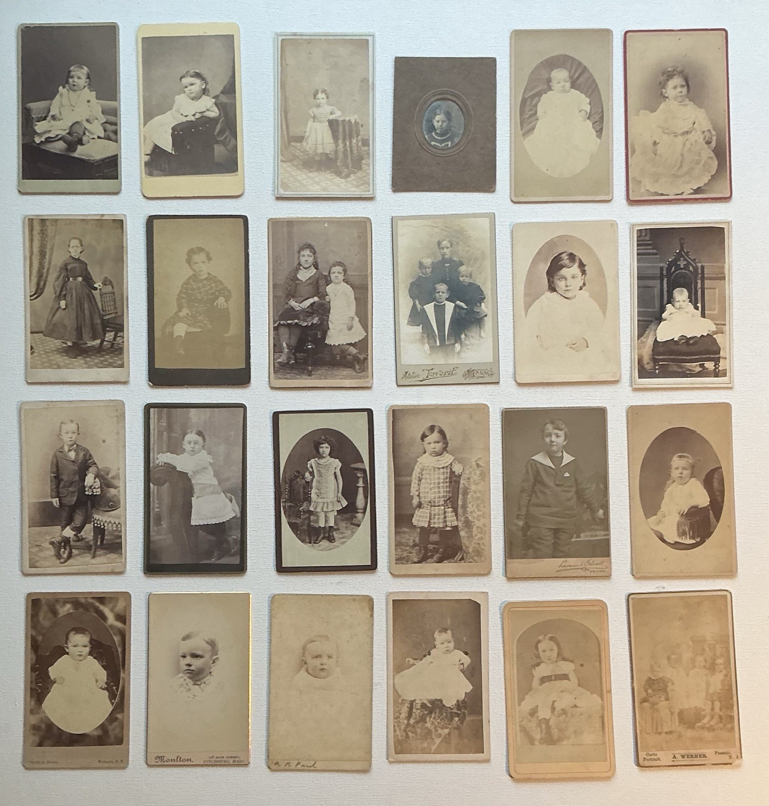 Antique Victorian CDV Photo Lot 24 Children Girls Boys Portrait Carte de Visite