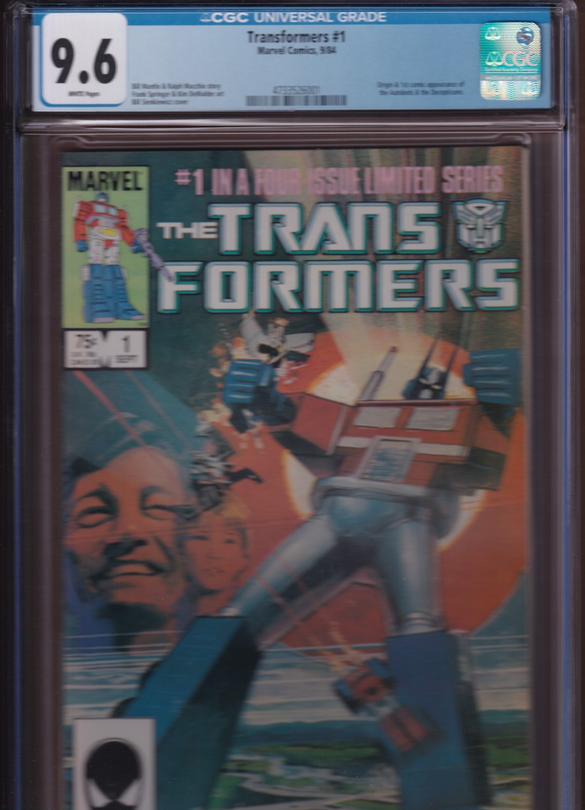 Transformers #1 - CGC 9.6 (Marvel, Bill Mantlo, Frank Springer, 1984)