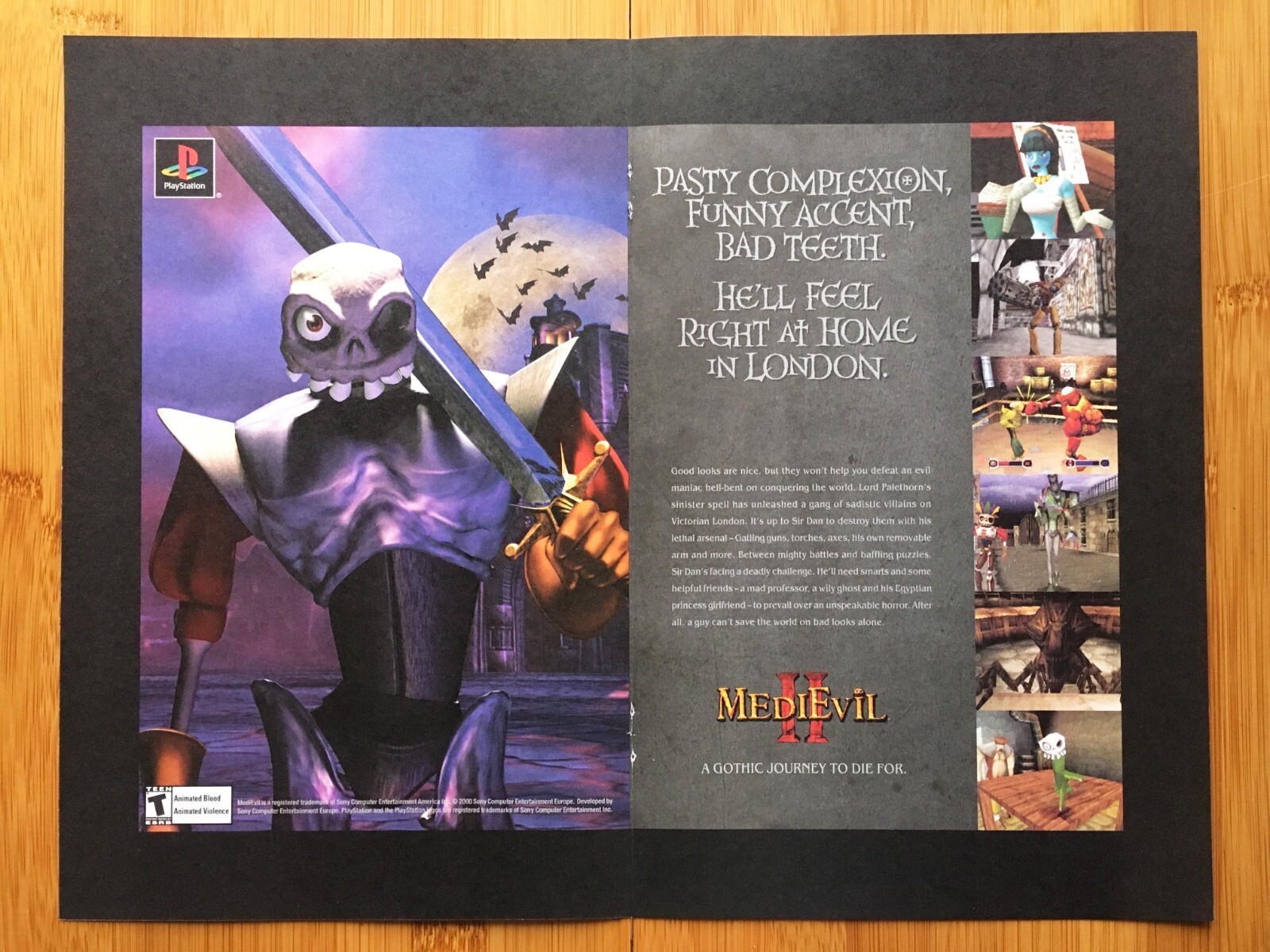 2000 MediEvil II 2 PS1 Playstation 1 Vintage Print Ad/Poster Authentic Promo Art