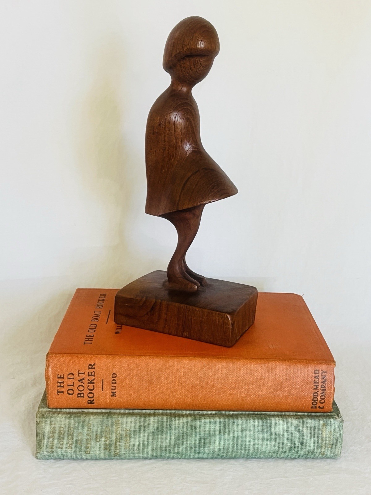 Vintage Arne Basse Danish Girl Figurine MCM Teak Sculpture