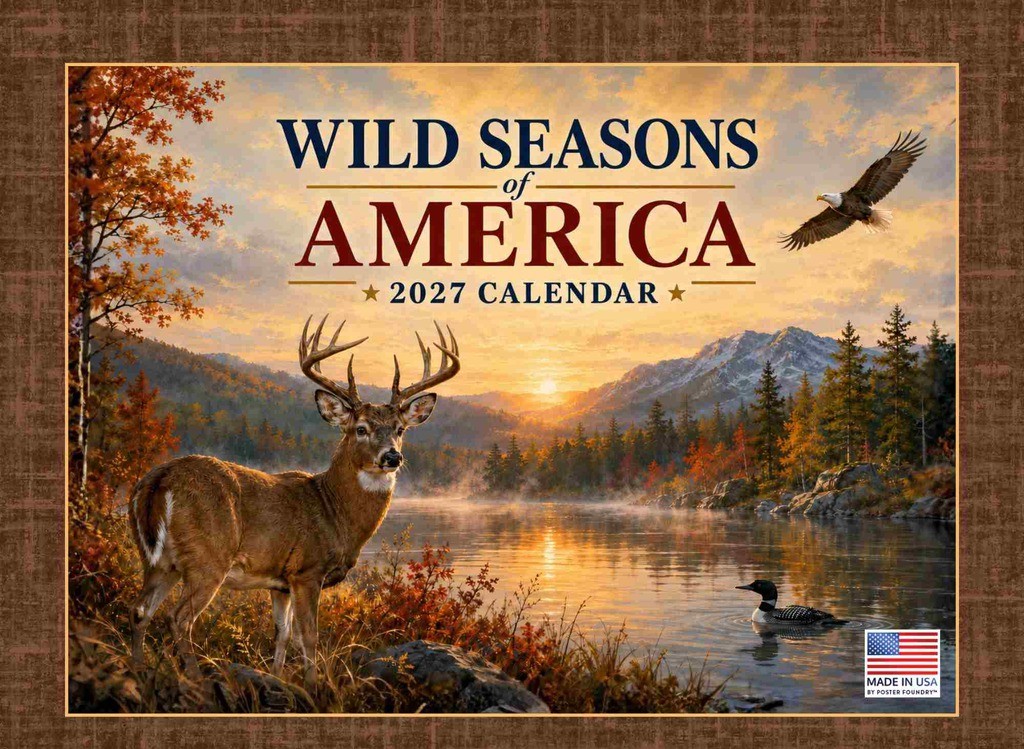 Wild Seasons of America Wildlife 2027 Monthly Wall Calendar 12 Month