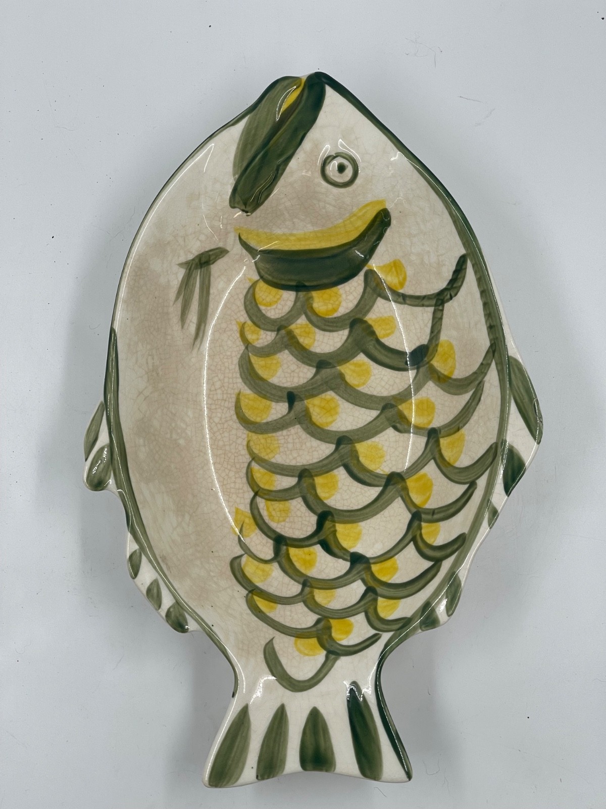 Vintage Nippon Yoko Boeki Co. Japanese Porcelain Fish Shaped Dish Serving Bowl 