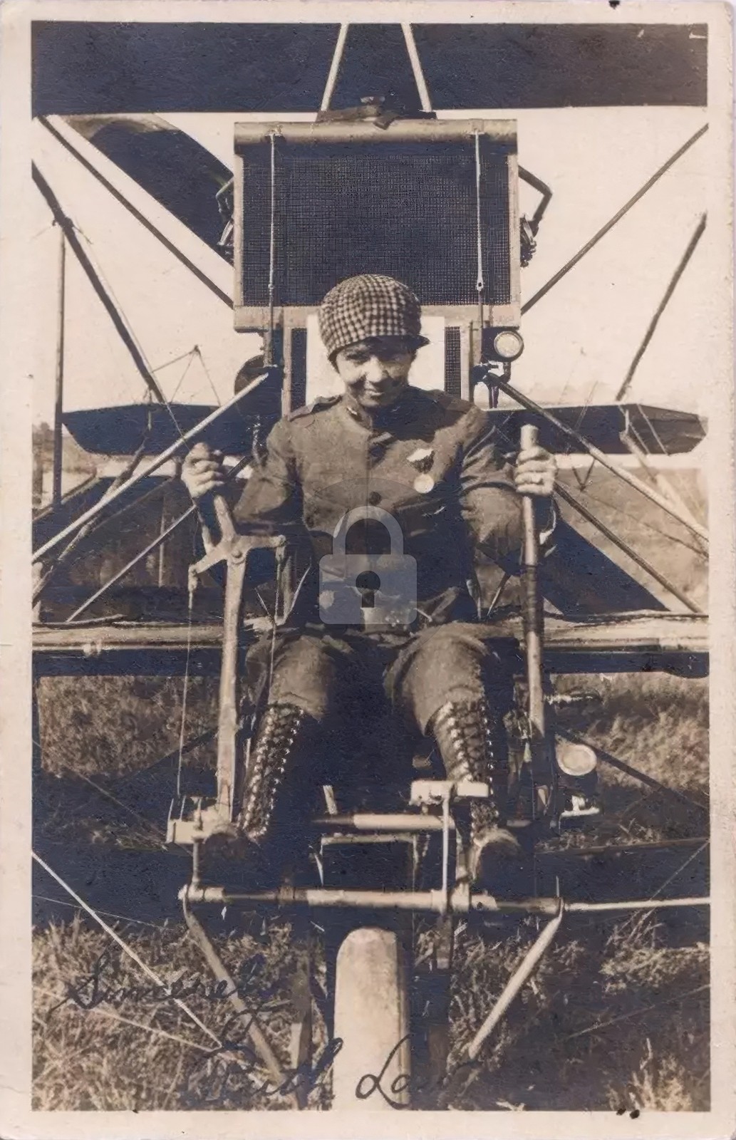 Early Aviation Aviator Ruth Law & Airplane RPPC Photo Postcard COPY