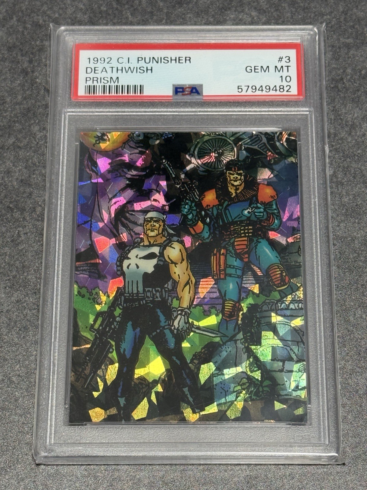 1992 Marvel Comic Images Punisher Prism #3 Deathwish GRADED GEM MINT PSA 10