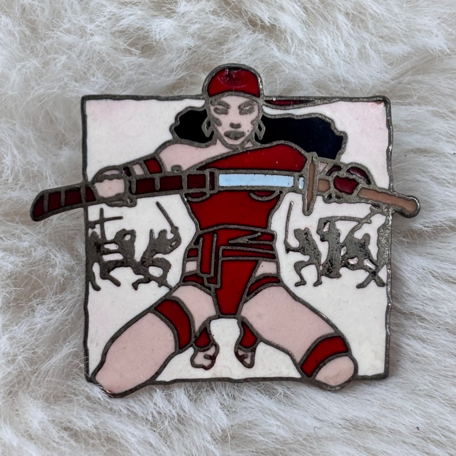 Vtg 1991 Marvel Planet Studios Daredevil Elektra Frank Miller Enamel Lapel Pin