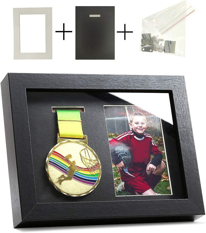 Medal Display Shadow Box - Single Medal Case - Perfect for Runners, Marathon, Ra
