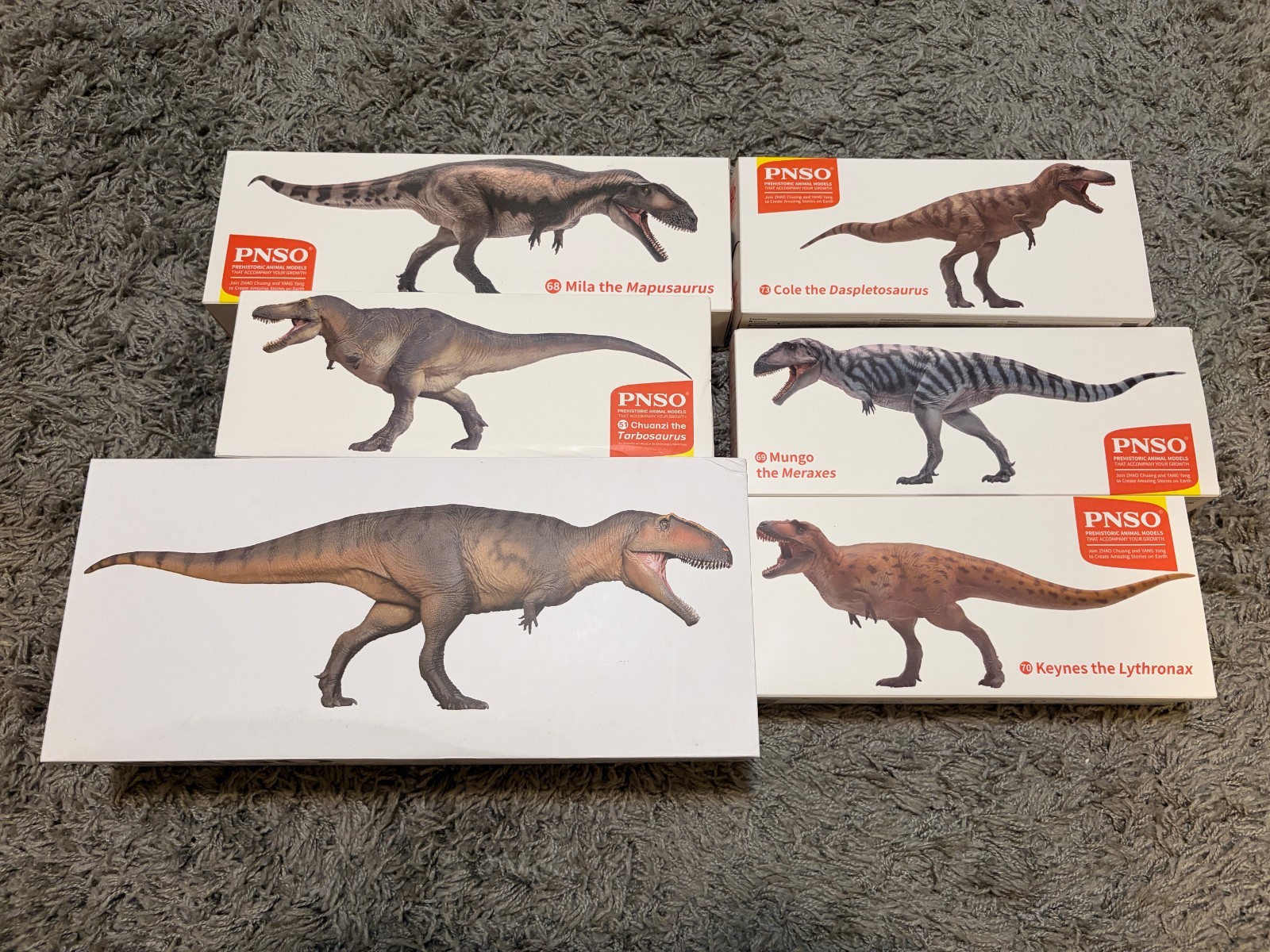 6 PNSO Dinosaur Figures Lot with Original Boxes