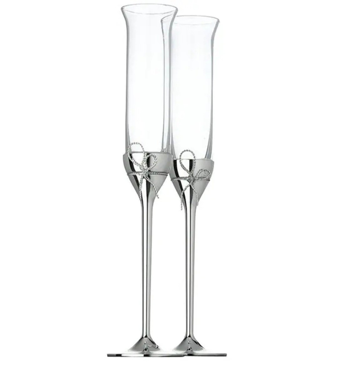 Vera Wang Wedgwood Love Knots Toasting Champagne Flutes Set Of 2 NEW