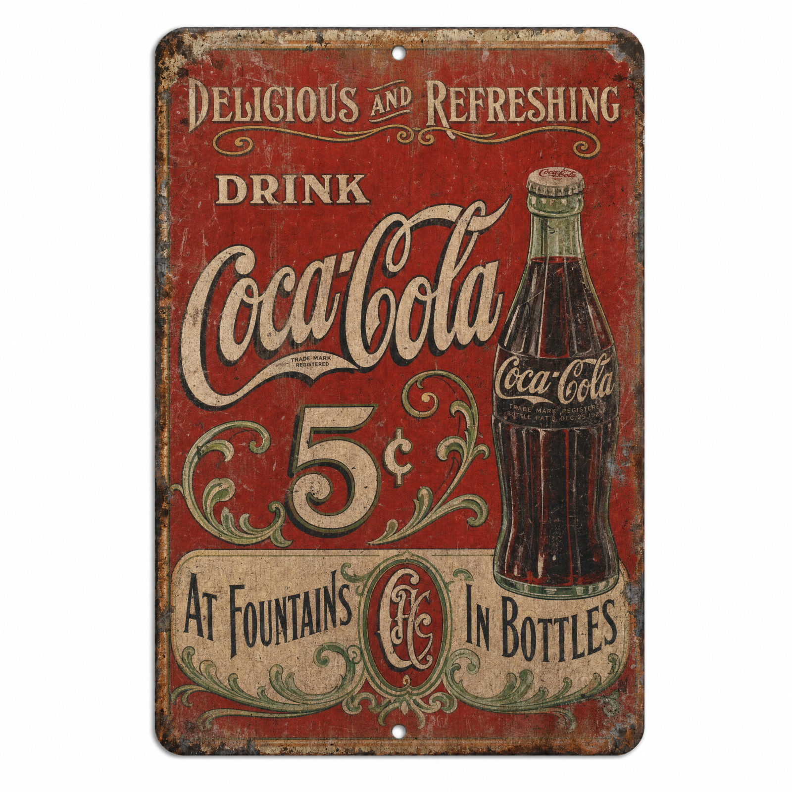 Coca-Cola Vintage Metal Sign Antique Soda Pop Rustic Ad Replica CC05  - 3 Sizes