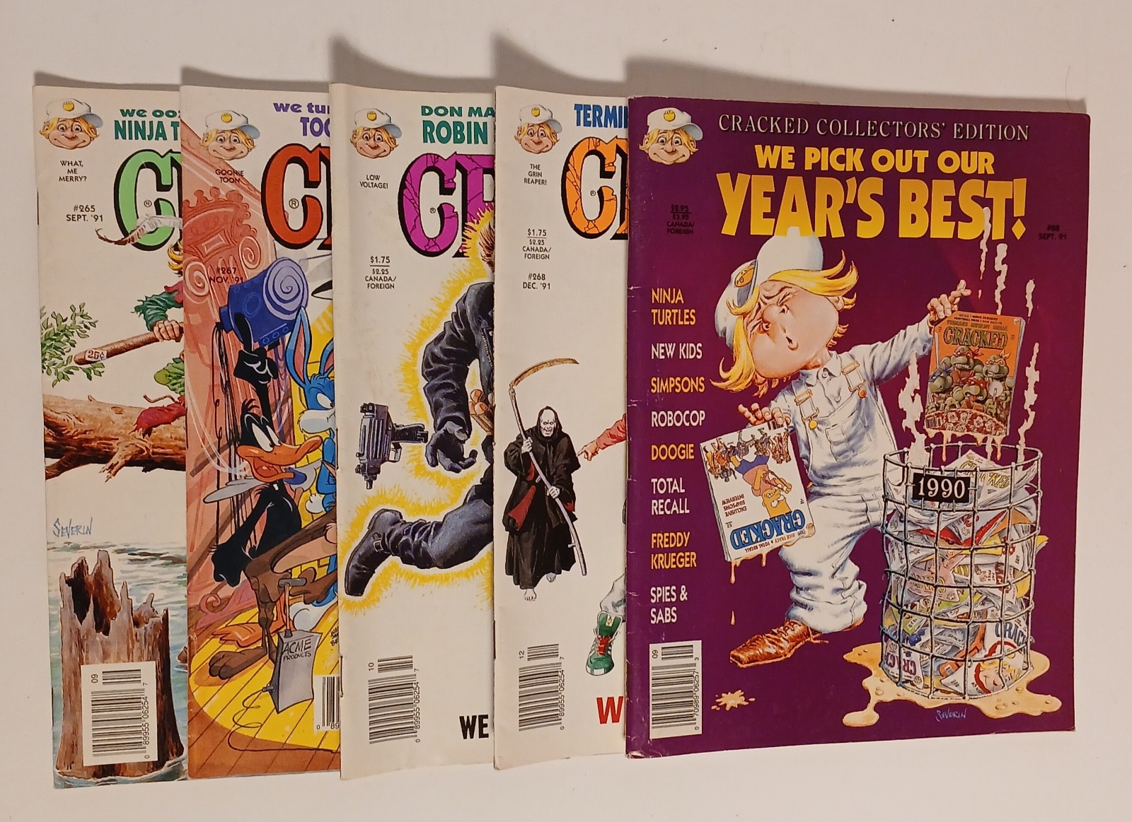 Vtg 1991 Lot of 5- Cracked Magazines- Great Condition