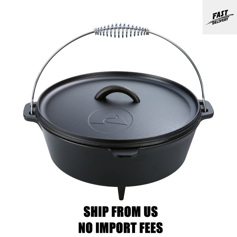 Ozark Trail 5-Quart Pre-Seasoned Nonstick Cast Iron Dutch Oven with Spiral Bail 