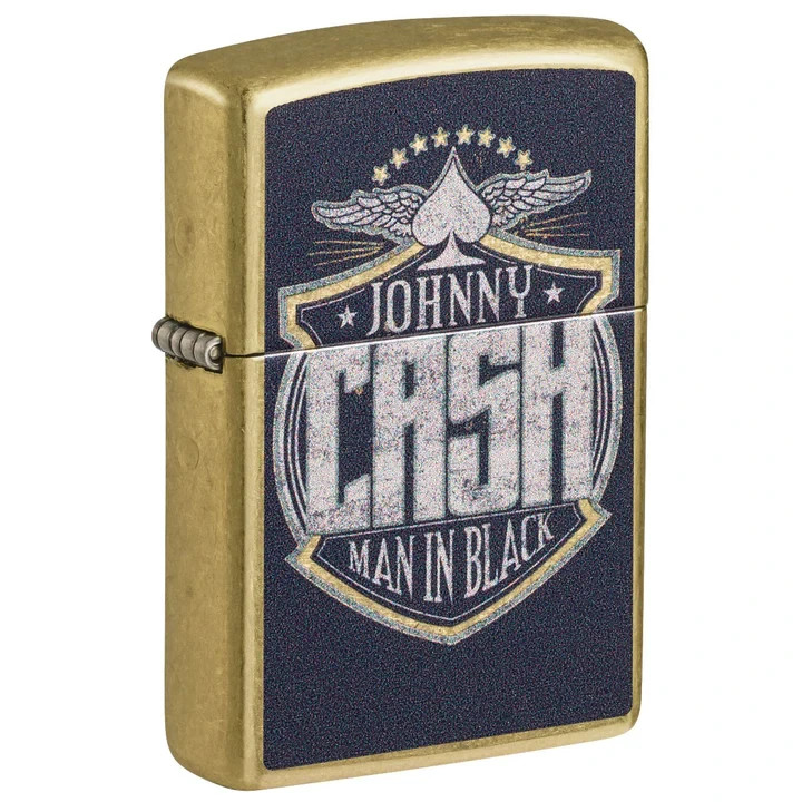 Zippo Johnny Cash Man in Black Street Brass Color Image 47200