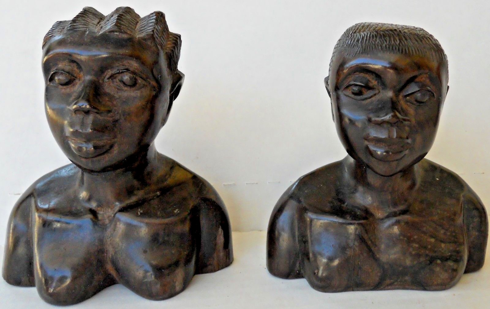 ANTIQUE AFRICAN HAND CARVED FIGURES, 5\