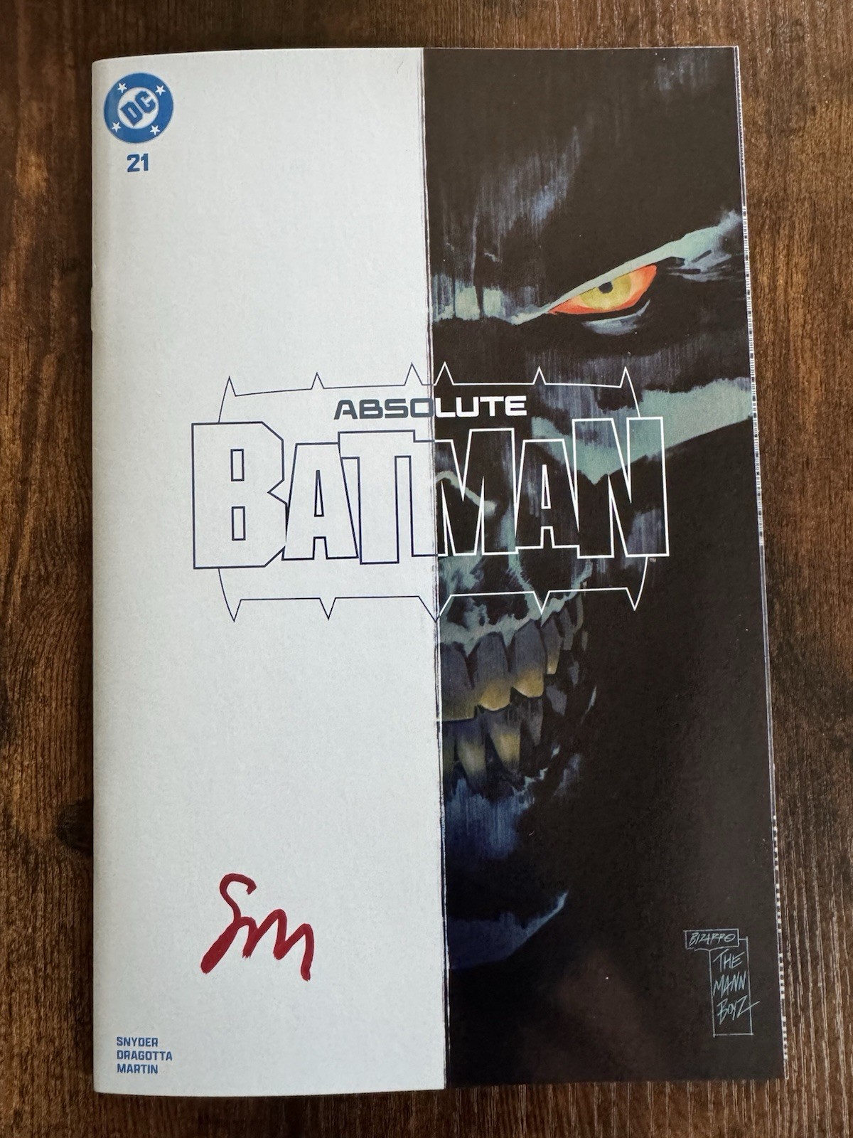 Absolute Batman #21 One Stop Comic Shop Spot Foil Signed By Seth Mann With COA