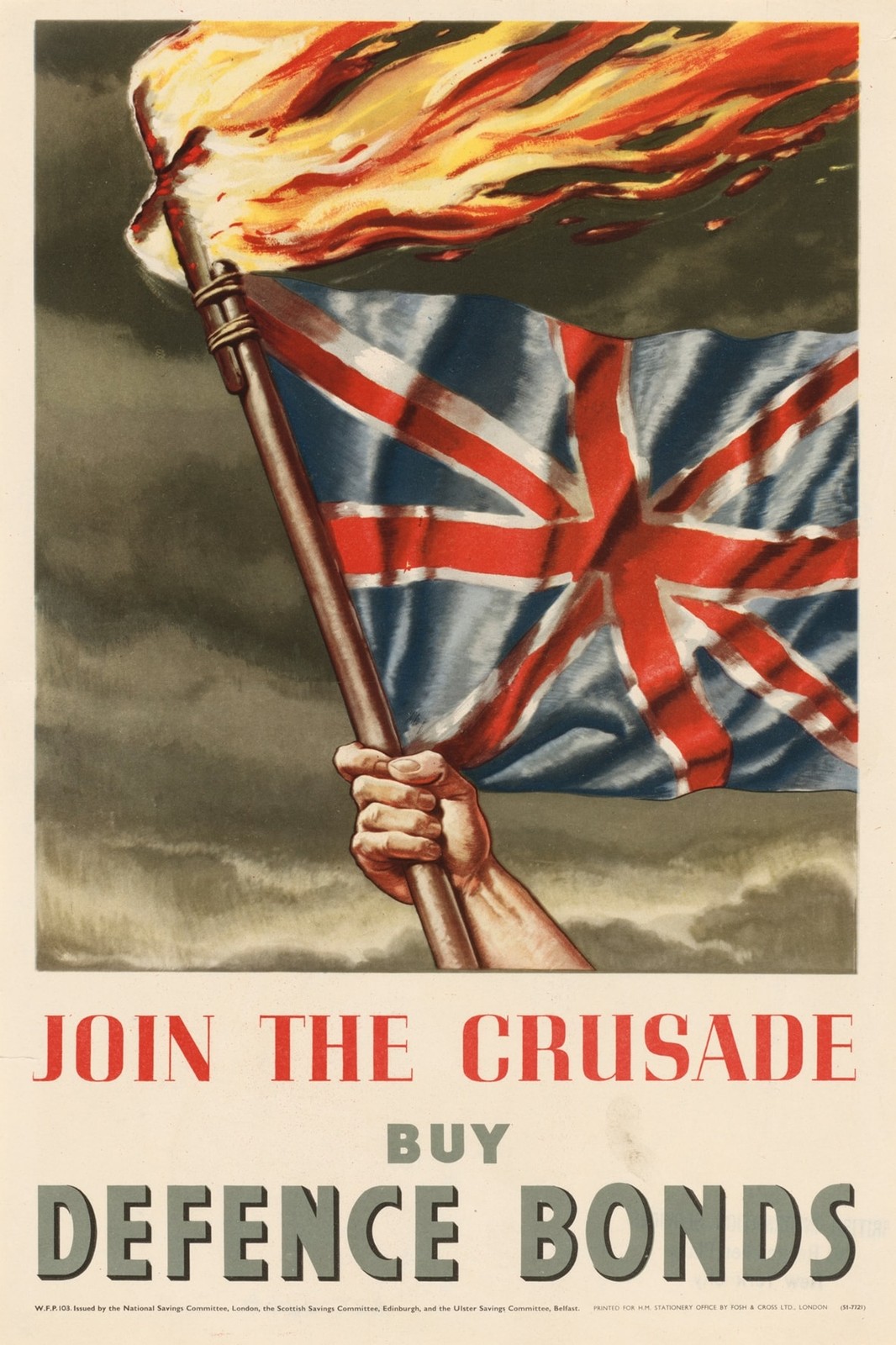 🇬🇧 WWII British Propaganda Poster (1940s) - Join The Crusade Buy Defence