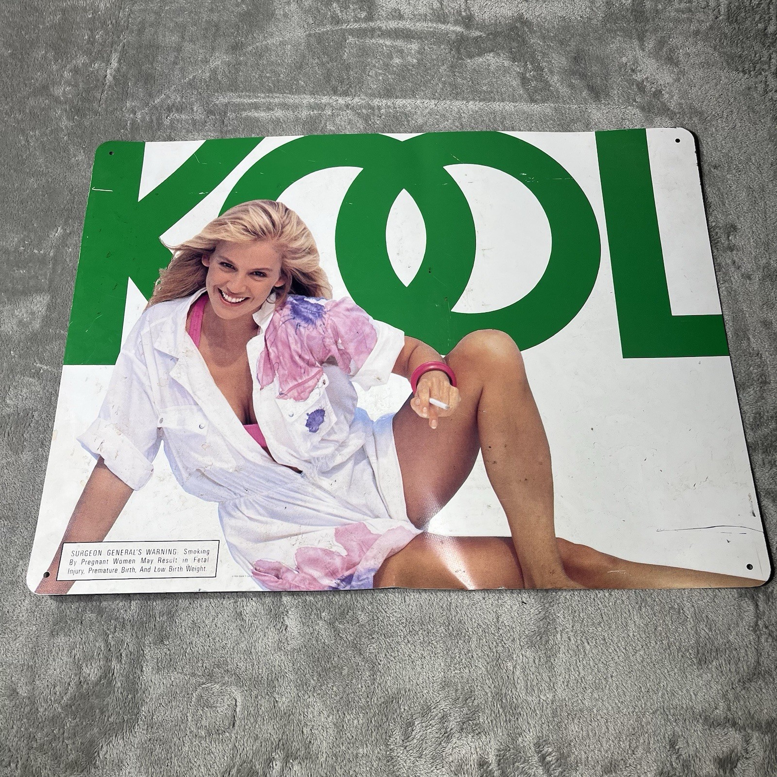 Vintage Metal Sign KOOL cigarettes 1991 B&W T Co.