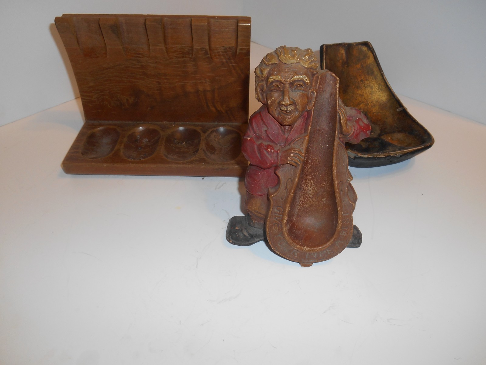 lot 3 vintage pipe holders give your pipe a rest & decatur walnut