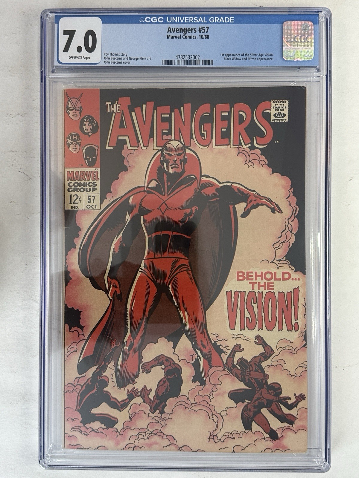 Avengers #57 (1968 Marvel) CGC 7.0 Off White Pages