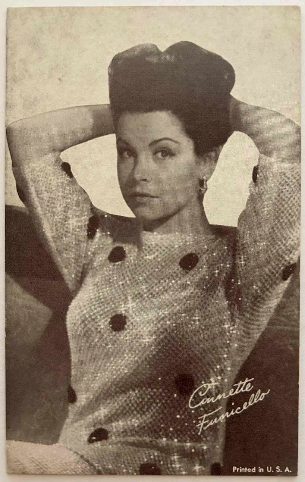 Vintage 1950s 1960s Annette Funicello Postcard Sparkly Sweater Disney Actress