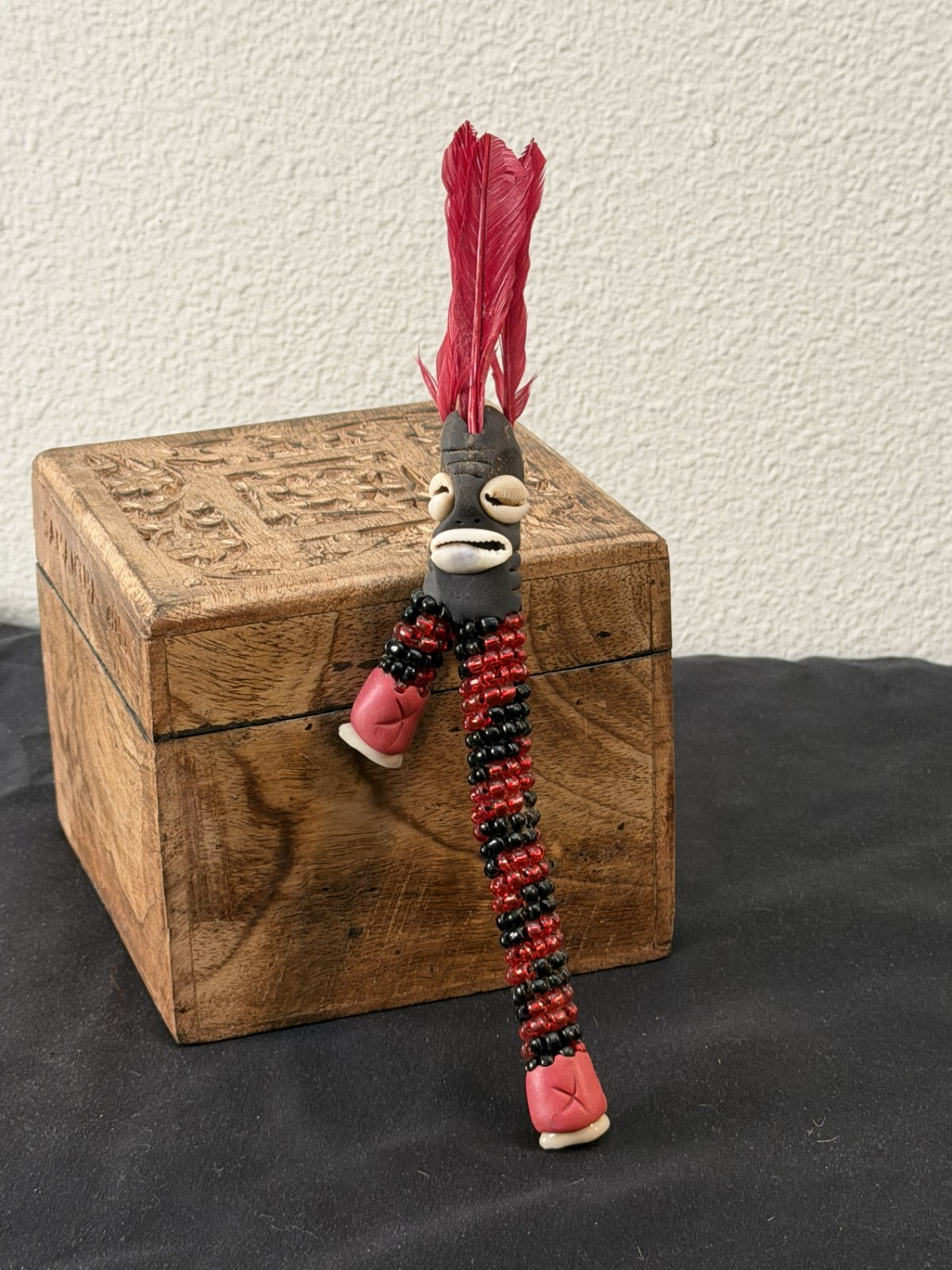 15cm Garabatos / Ritual Stick - red black