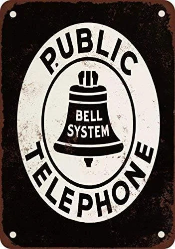 Bell System Public Telephone Vintage Look Reproduction Metal Tin Sign 8X12 In...