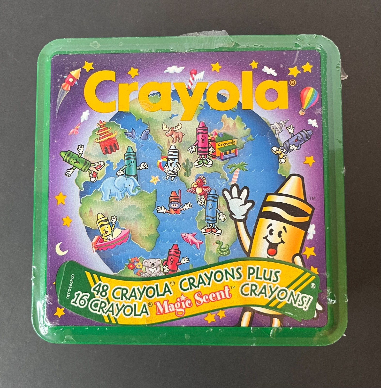 VTG ~1995 Crayola Crayon Collectors Tin 48 crayons+ 16 Magic Scent~NEW  SEALED