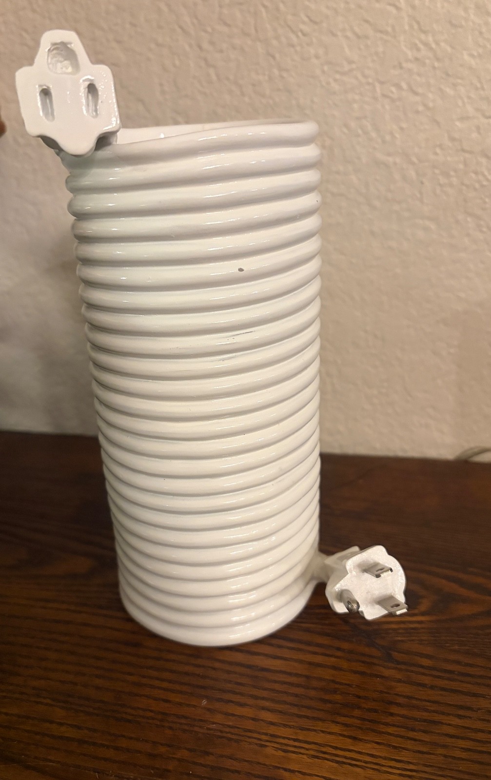 Museum of Modern Life Coiled Extension Cord Pop Art Vase By TMS - White - Rare