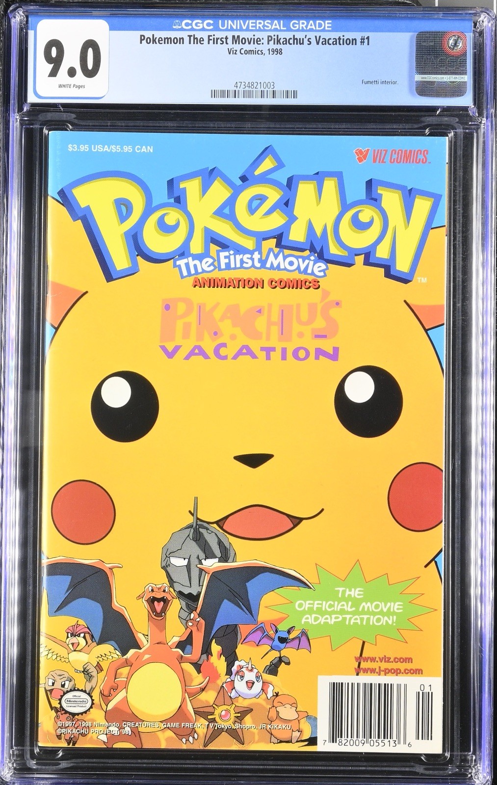 Pokemon The First Movie Animation Pikachu's Vacation Viz Comics 1998 CGC 9.0