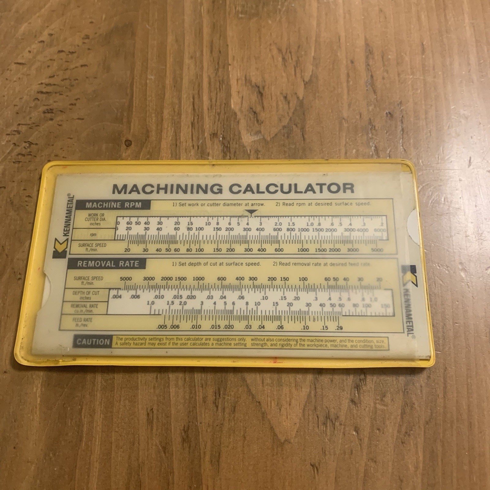 Kennametal Machining Slide Calculator Vintage Machinist Toolmaker A94-88 1989