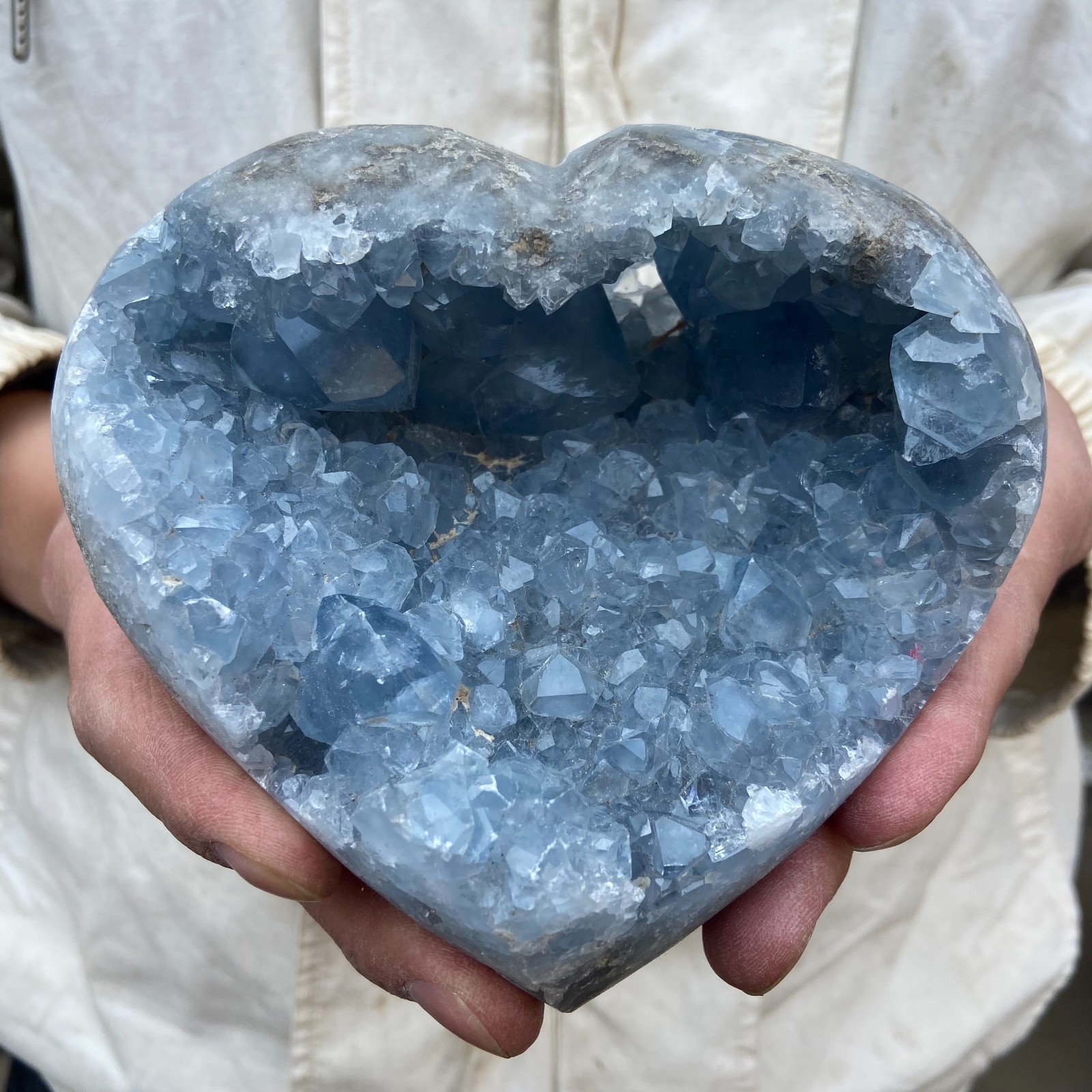3.9lb Natural blue Celestite Crystal Quartz Cluster Rough Specimen Healing
