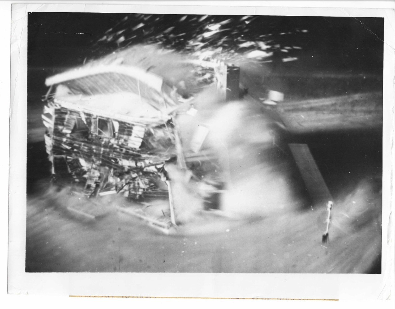 Iconic Atomic Bomb Test Vintage 1953 Press Photo Nevada Ground Zero House 9x7in