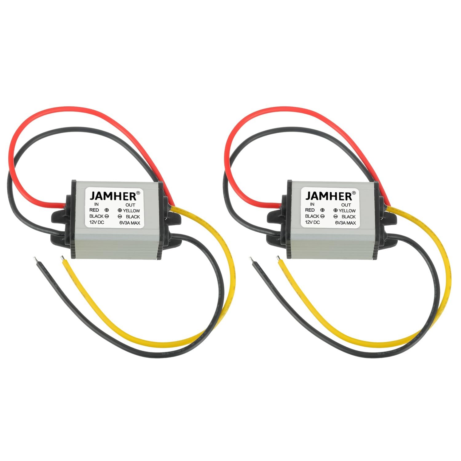 2Pack 12V to 6V DC 3A 18W Buck Converter Waterproof
