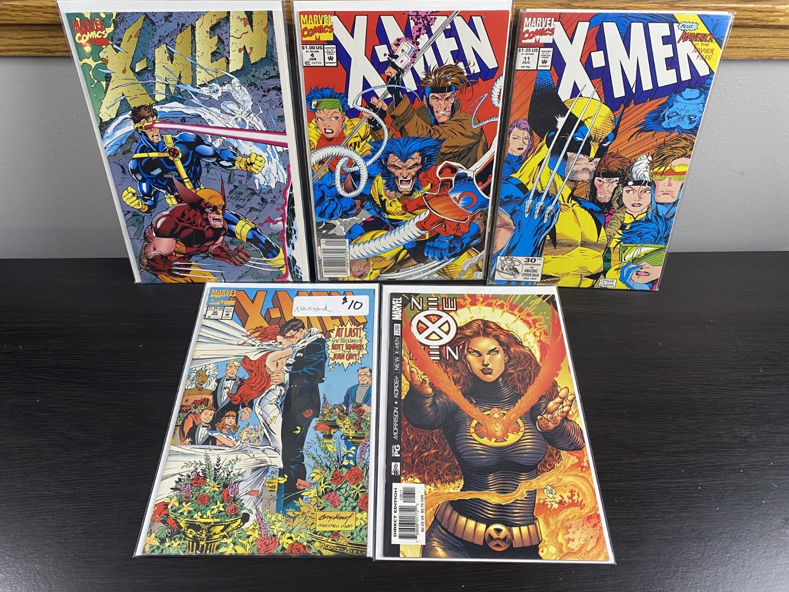 X-Men Key Comic Lot of 5 #1, #4, #11, #30, #128 1st Omega Red, classic Jim Lee