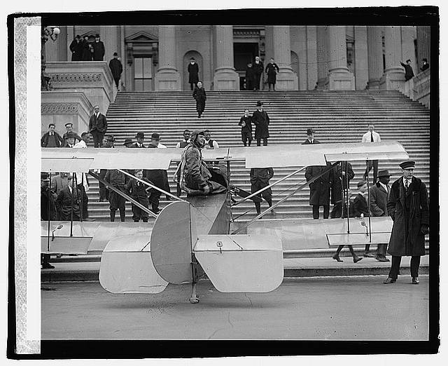 Capitol Lawrence Kansas Sperry Biplane 1910s Capitol Steps Flight Experiment