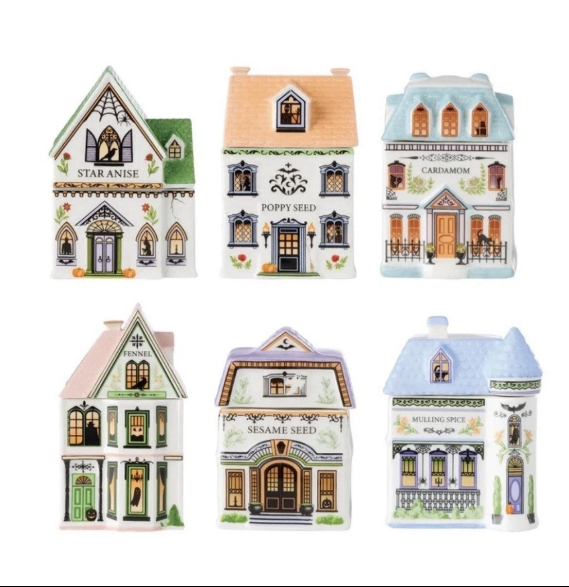 Lenox 2026 Halloween Spice Village 6 Piece Spice Set Never Opened New in Box NIB