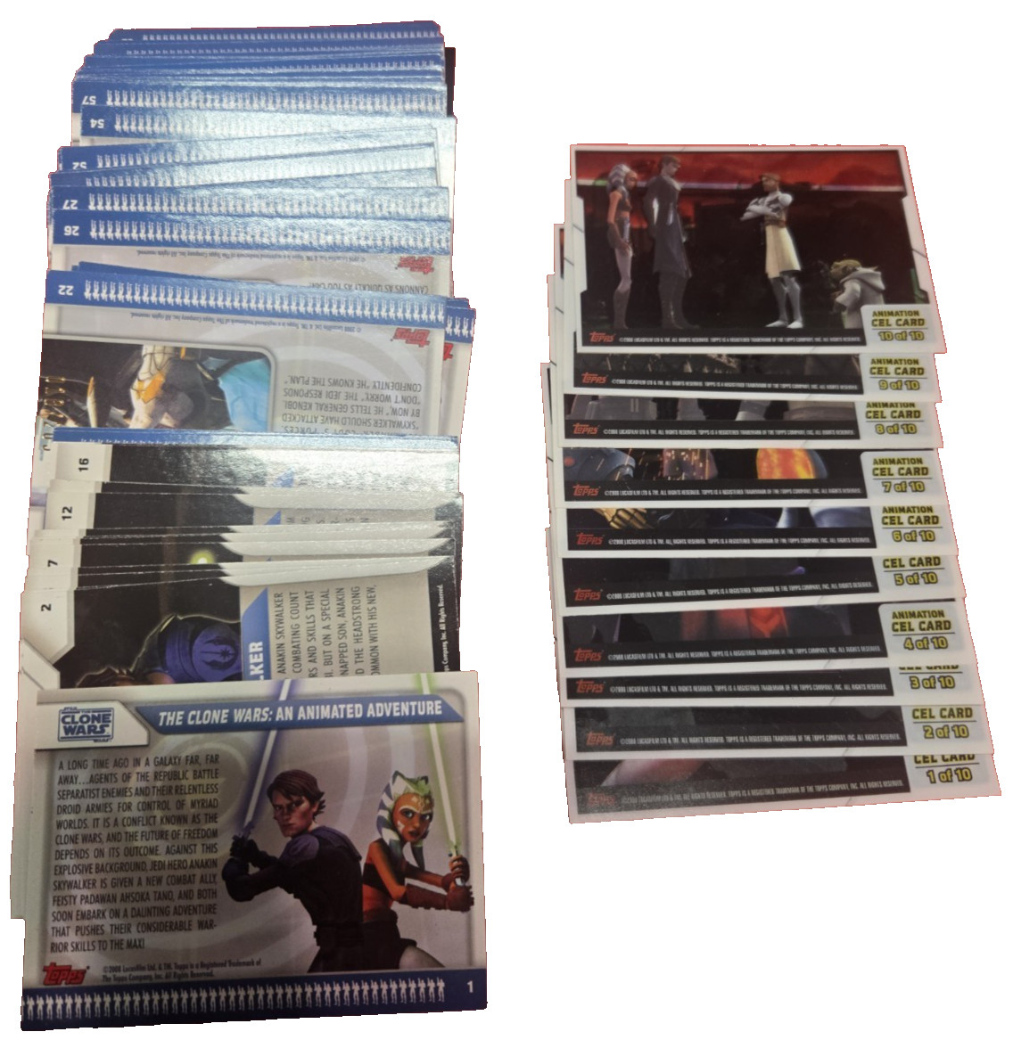 2008 Topps Star Wars: The Clone Wars Checklist Highlights 1–90 set Cel  C1-C10