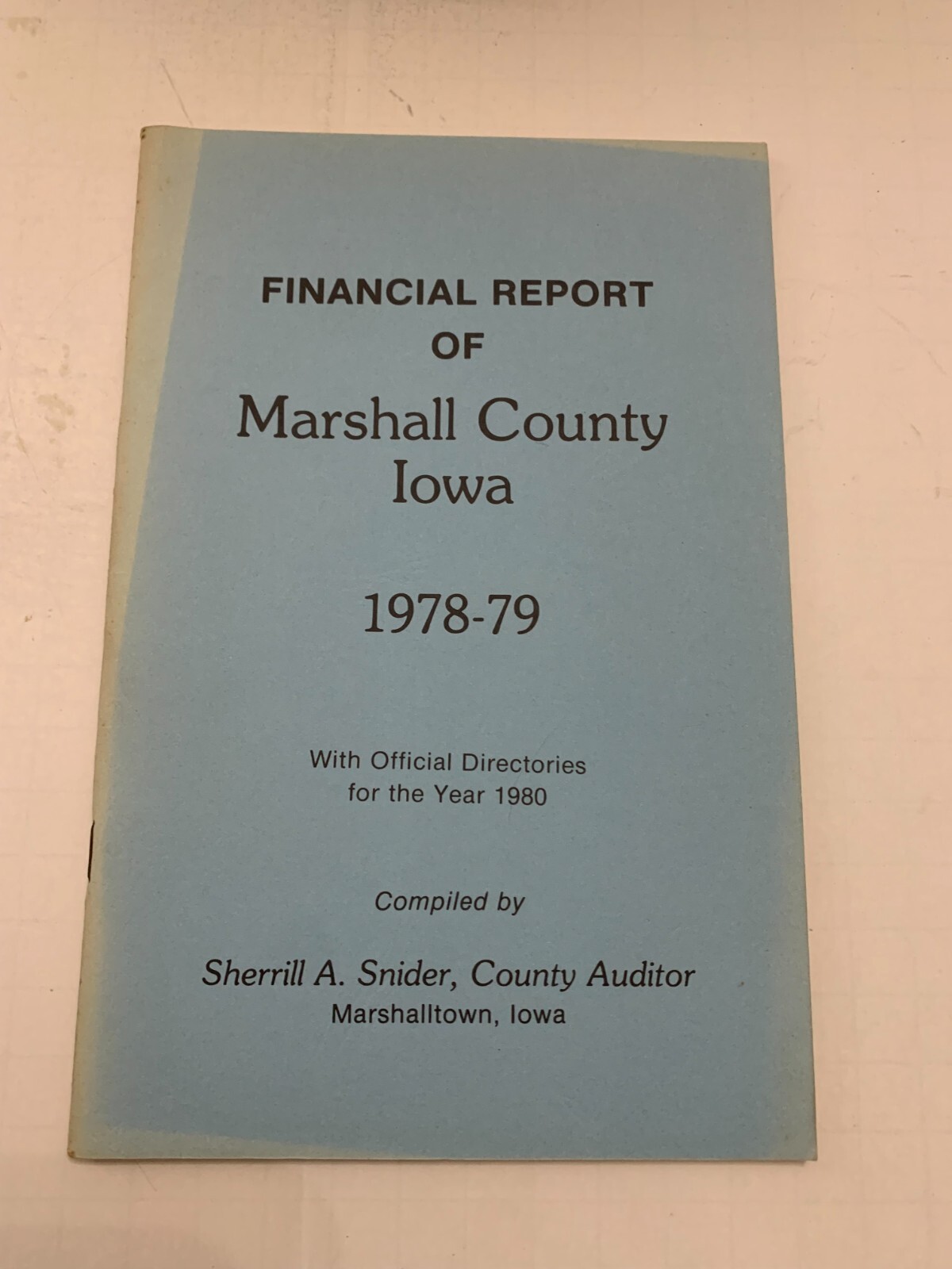 1978-1979 Marshall County Iowa Financial Report