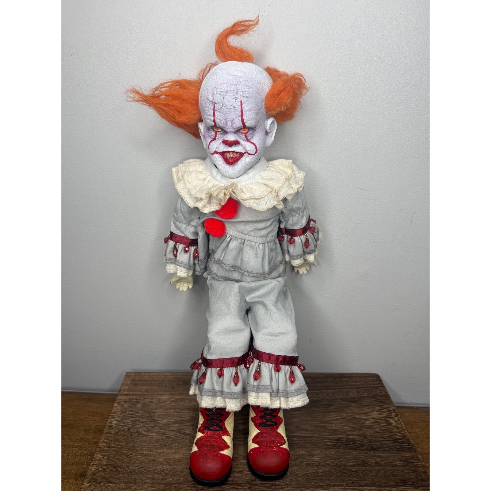 Creepy Clown Doll Pennywise IT Collectible Figure Prop Wooden by JJ Wind Inc 20