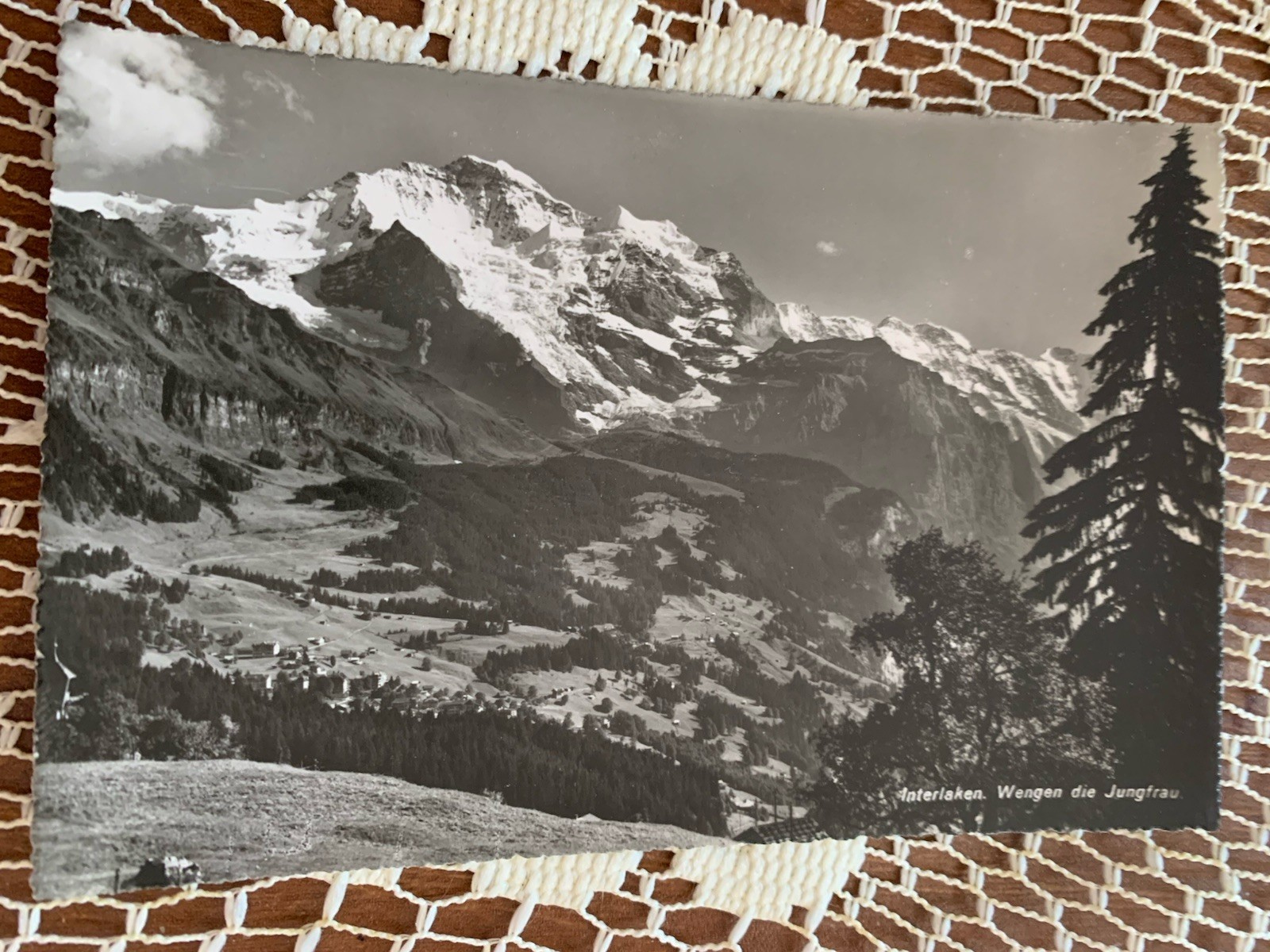 RPPC Photo Postcard Interlaken Wengen die Jungstrau SWITZERLAND