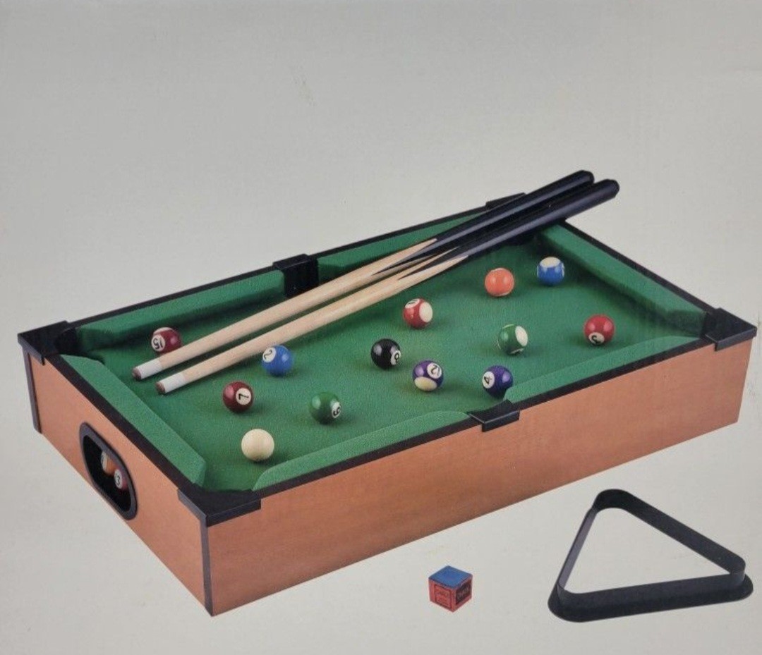 Tabletop Mini Pool Billiards Super Fun Table is a 20in x 12in
