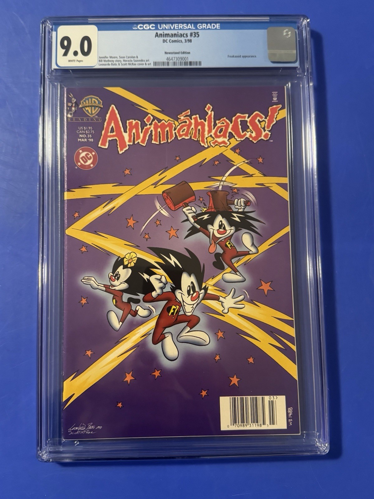 Animaniacs #35 CGC 9.0 NEWSSTAND 1ST APPEARANCE FREAKAZOID Bruce Timm Comic 1998