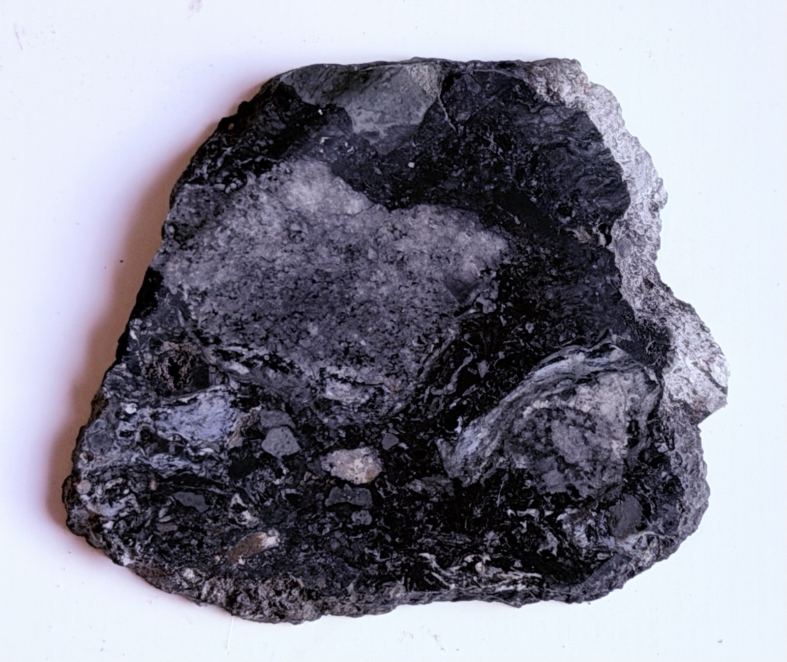 Rare Slice Blue Glass Impactite Black Onaping Sudbury 51 gram, 6.5 Cm