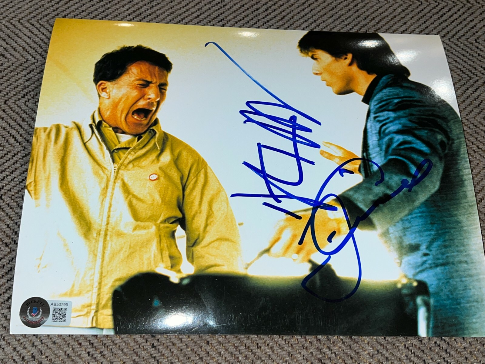 TOM CRUISE DUSTIN HOFFMAN SIGNED AUTOGRAPH 8x10 RAINMAN OSCAR CLASSIC BECKETT D