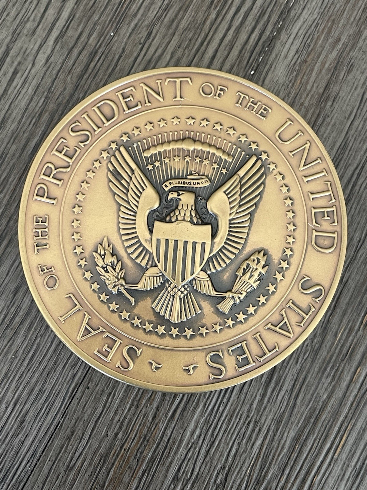 Authentic Bronze 40th President Ronald Reagan 3 Inch Medallion With Box